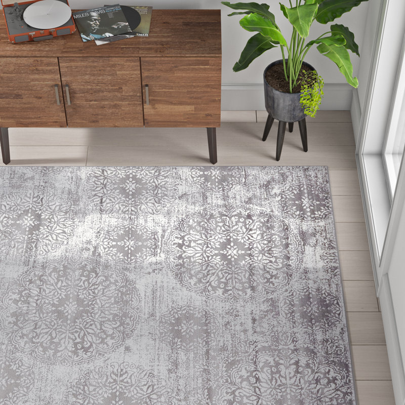 Mistana™ Brandt Floral Gray Area Rug & Reviews Wayfair
